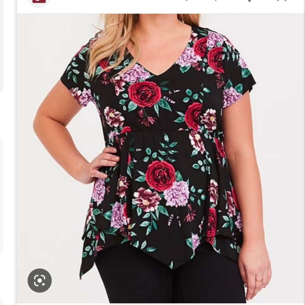 - Torrid floral v-neck